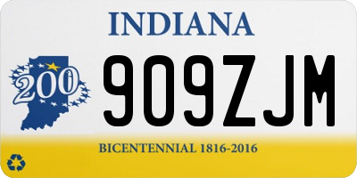 IN license plate 909ZJM