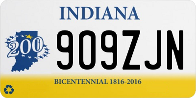 IN license plate 909ZJN