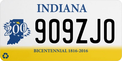 IN license plate 909ZJO