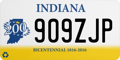 IN license plate 909ZJP