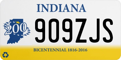 IN license plate 909ZJS