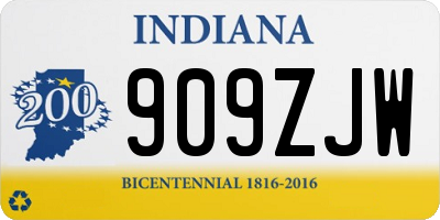 IN license plate 909ZJW