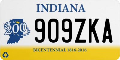 IN license plate 909ZKA