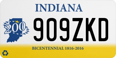 IN license plate 909ZKD