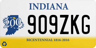 IN license plate 909ZKG