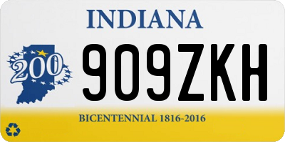 IN license plate 909ZKH