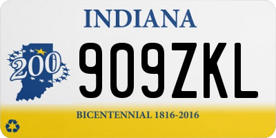 IN license plate 909ZKL