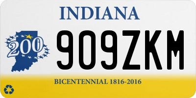 IN license plate 909ZKM