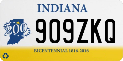 IN license plate 909ZKQ