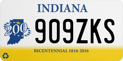 IN license plate 909ZKS