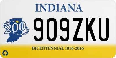 IN license plate 909ZKU