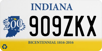 IN license plate 909ZKX