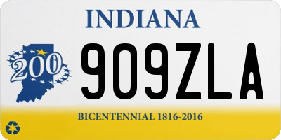 IN license plate 909ZLA