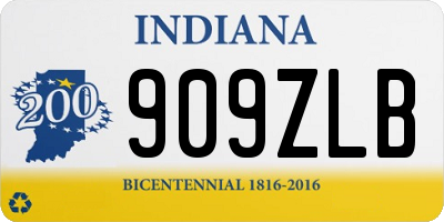 IN license plate 909ZLB
