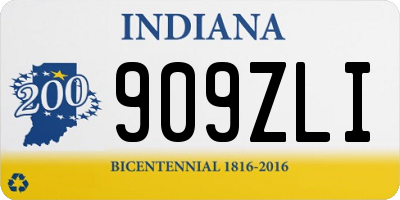 IN license plate 909ZLI
