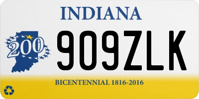 IN license plate 909ZLK