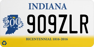 IN license plate 909ZLR
