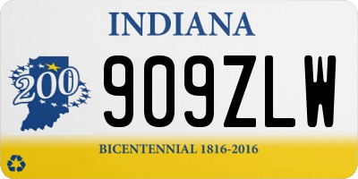 IN license plate 909ZLW