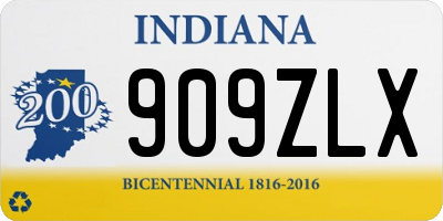 IN license plate 909ZLX