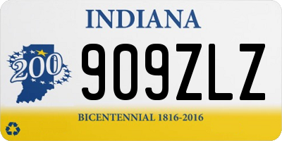 IN license plate 909ZLZ
