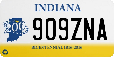 IN license plate 909ZNA
