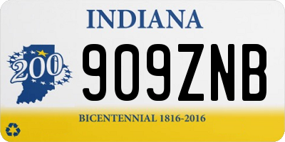 IN license plate 909ZNB