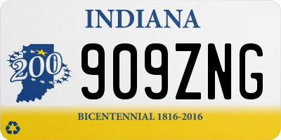 IN license plate 909ZNG