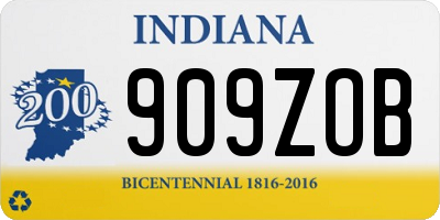 IN license plate 909ZOB