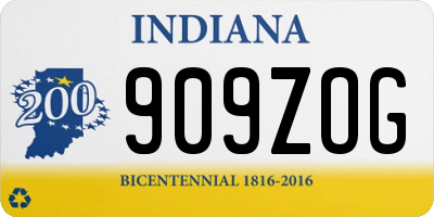 IN license plate 909ZOG