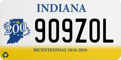 IN license plate 909ZOL