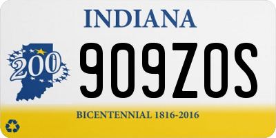 IN license plate 909ZOS