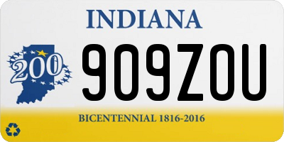 IN license plate 909ZOU