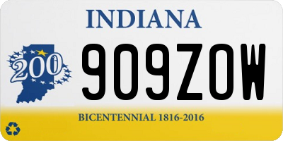 IN license plate 909ZOW