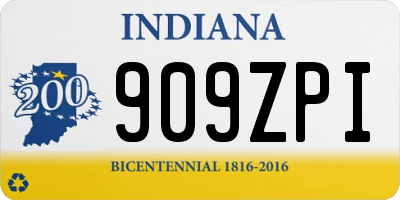 IN license plate 909ZPI