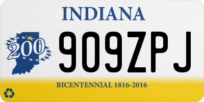IN license plate 909ZPJ