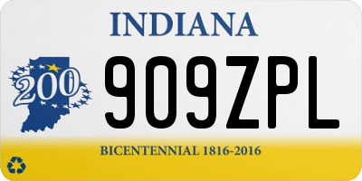 IN license plate 909ZPL