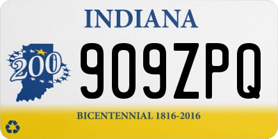 IN license plate 909ZPQ