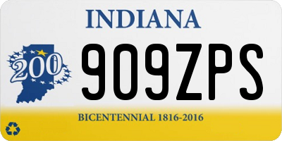 IN license plate 909ZPS