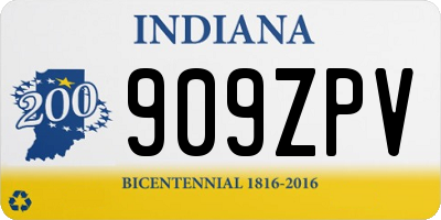 IN license plate 909ZPV