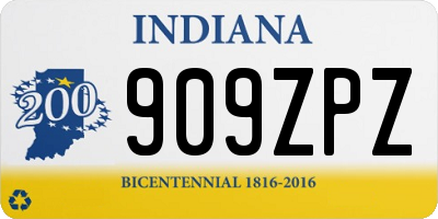 IN license plate 909ZPZ