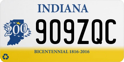 IN license plate 909ZQC