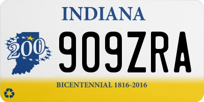 IN license plate 909ZRA