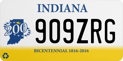 IN license plate 909ZRG