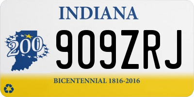 IN license plate 909ZRJ