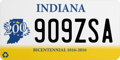 IN license plate 909ZSA
