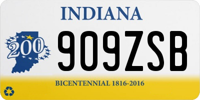 IN license plate 909ZSB