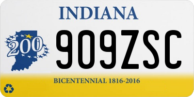IN license plate 909ZSC