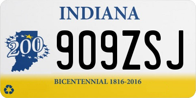 IN license plate 909ZSJ