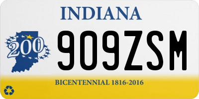 IN license plate 909ZSM