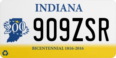 IN license plate 909ZSR
